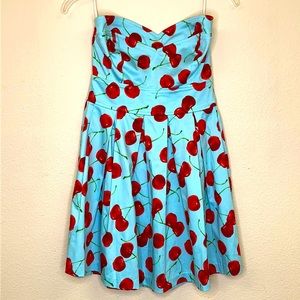 Strapless novelty print dress by IXIA in small
